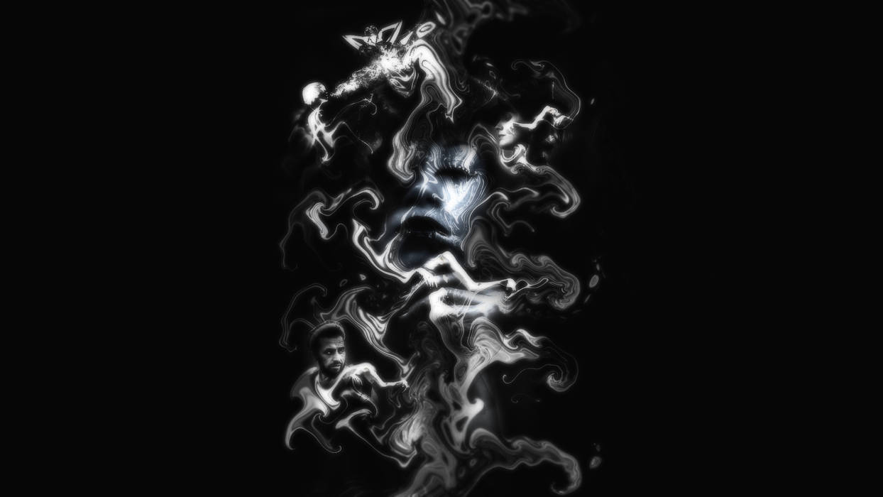 Smoky abstract face art, classic forum signature vibes