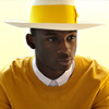 Guy in a yellow hat, portrait shot