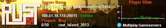 Rust server status banner with FkN crew tag