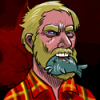 Gritty zombie-style character avatar with intense stare