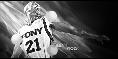 Grayscale basketball GFX signature, 'Silent Rock' tag