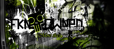 Grungy FkN0wned crew banner with splatter graffiti style