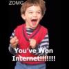 Kid's viral reaction meme celebrating a million internet points