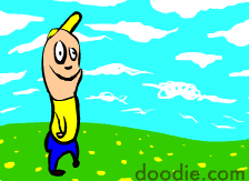 Goofy hand-drawn cartoon guy doodle art