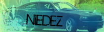 Sleek car signature with muscle car and green glow