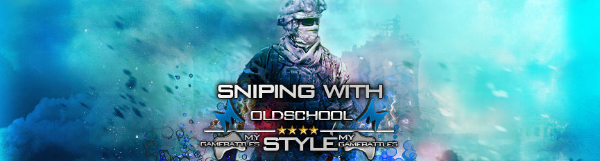 Soldier sniping signature with old-school gaming flair
