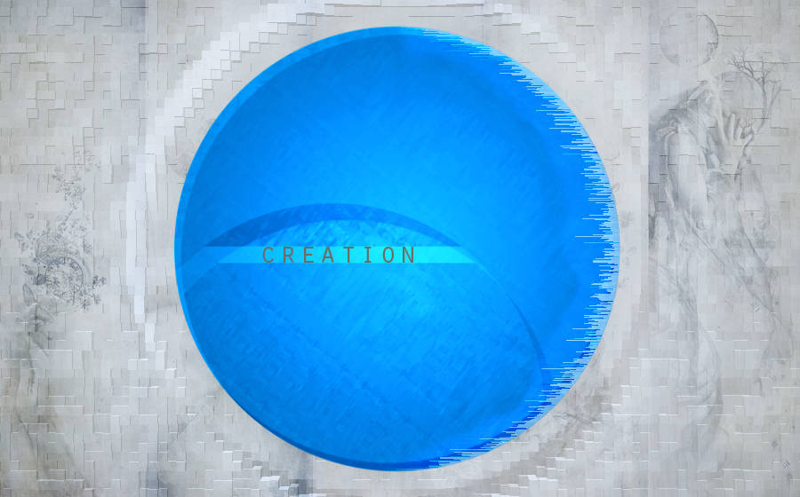 Glowing blue orb GFX with 'Creation' text overlay