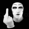 Mime face avatar throwing up the middle finger