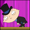 Cartoon character avatar in top hat and tuxedo