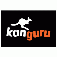 Kanguru logo with jumping kangaroo silhouette