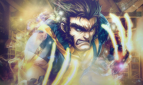 Wolverine GFX art with glowing claws and effects