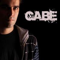 Sleek DJ Gabe profile art with grunge splatter design