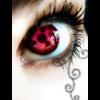 Sharingan eye avatar with swirling tribal tattoo design