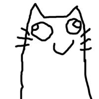 Simple doodle cat avatar, quirky forum-era charm