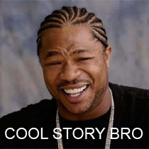 Classic 'Cool Story Bro' meme, forum reaction pic staple