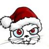 Angry Santa bunny avatar, festive forum profile pic