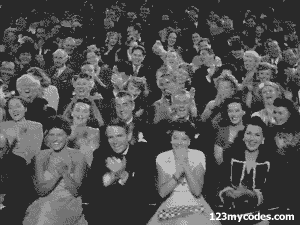 Vintage crowd clapping gif from the funny thread