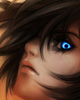 Striking blue-eyed close-up, classic early-2010s forum avatar art