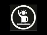 Classic DJ silhouette icon, dance music forum vibes