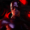 Dark stylized hero art with dramatic red lighting