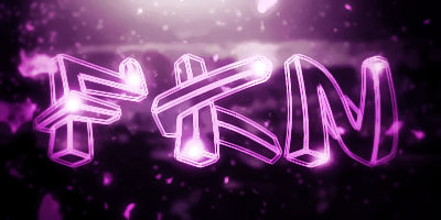 Glowing purple 3D text art for f*kn crew