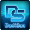 Sleek blue 'DS' DarkSun crest logo