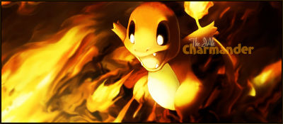 Charmander blazing GFX signature with fiery background