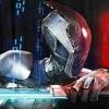 Futuristic masked figure in digital sci-fi artwork