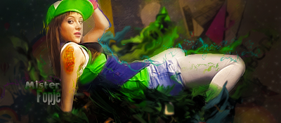 Retro forum GFX signature with green smoke effects