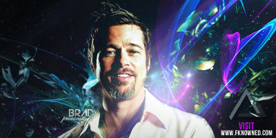 Brad Pitt signature art with swirling neon effects
