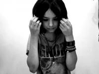Black-and-white portrait, a classic early-2010s avatar vibe