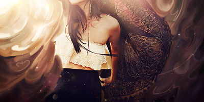 Stylized GFX art of a woman with swirling smoke effects