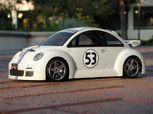Herbie-style RC Beetle, number 53, ready to race