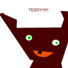 Excited cartoon dog shouting for Teddy
