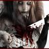 Creepy horror-themed avatar art with blood-stained knife