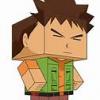 Cube-style cartoon avatar of a determined-looking character