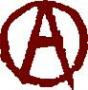 Classic anarchy symbol circle-A, hand-drawn hacker aesthetic