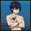 Anime character avatar, arms crossed against blue backdrop