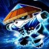 Panda warrior avatar crackling with electric energy