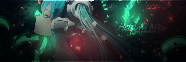 Hatsune Miku vocaloid signature art with sparkle effects