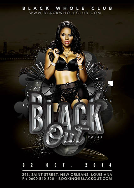 Retro club flyer glam meets vintage promotional GFX design