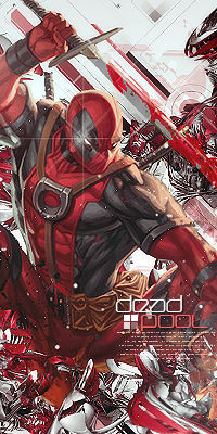 Deadpool GFX signature with slick red action splash