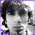 Black-and-white portrait avatar with a moody vibe