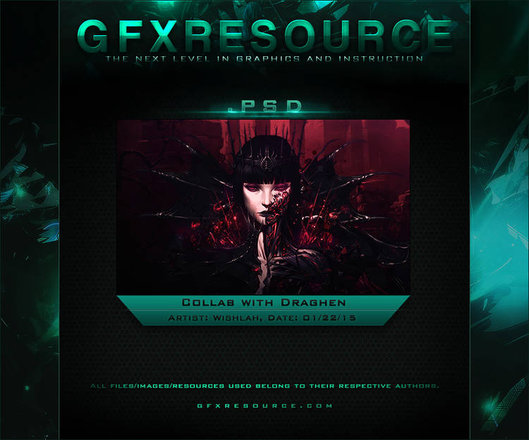 Dark gothic PSD artwork of a horror-styled figure