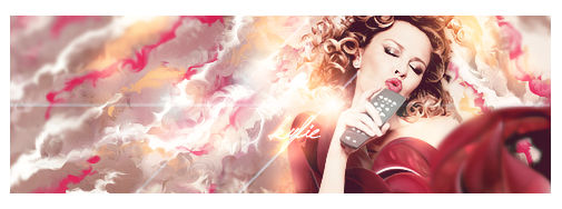 Kylie signature art with smoky pink swirls