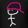 Simple stick-figure doodle avatar with a pink cap