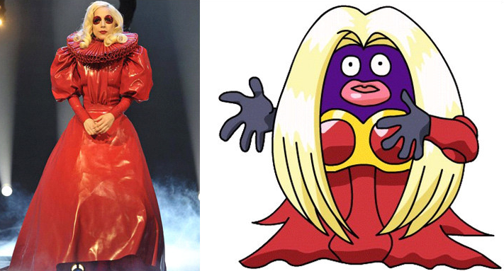 Lady Gaga's red gown gets a Pokémon lookalike meme