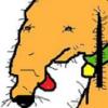 Quirky cartoon dog avatar with tongue out