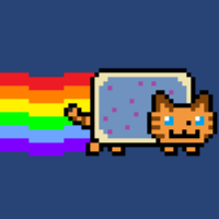Classic Nyan Cat meme, pure early-2010s internet nostalgia