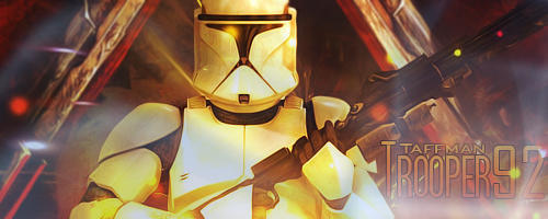 Clone trooper GFX signature with fiery Star Wars theme